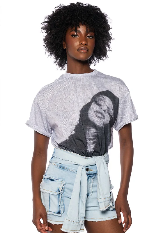 AALIYAH DISTRESSED GRAPHIC TEE