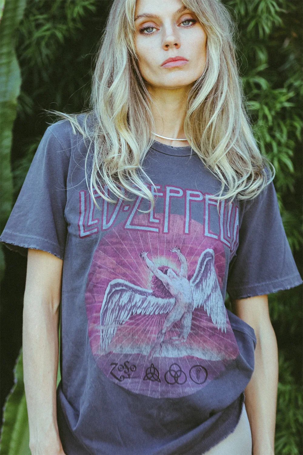 People of Leisure Led Zeppelin Sunkissed Timeless Tee in Vintage Black