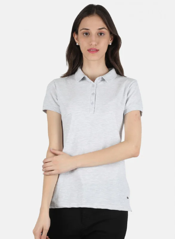 Women Grey Plain T-Shirt