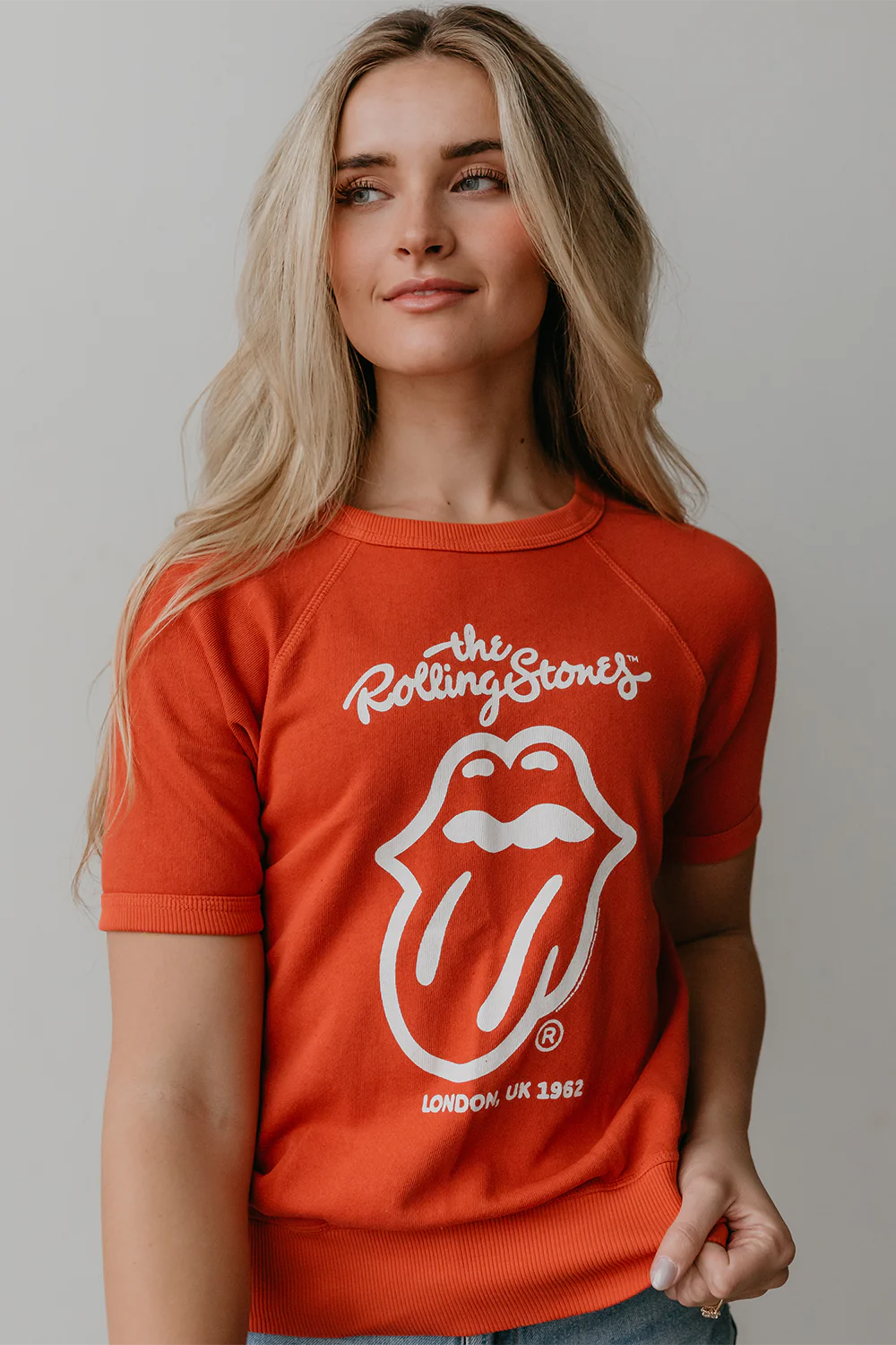 People of Leisure Rolling Stones London Raglan Tee in Red