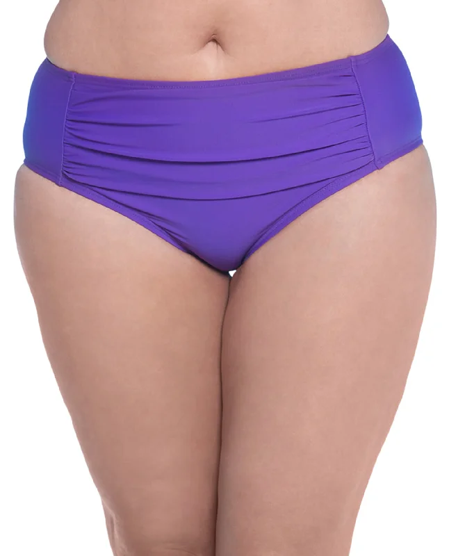 Always For Me Grape Plus Size Ruched Tankini Bottom