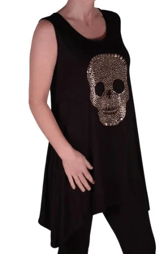 Lucy Longline Gold Skull Plus Size Vest