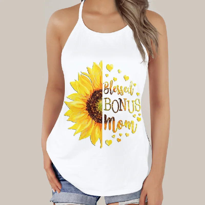 Gearhumans 3D Sunflower Bonus Mom Custom Cross Tank Top