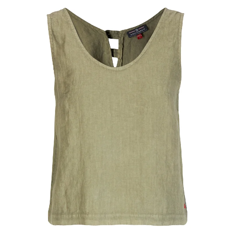 Amundsen Sports - Women's Safari Linen Garment Dyed Top - Olive Ash