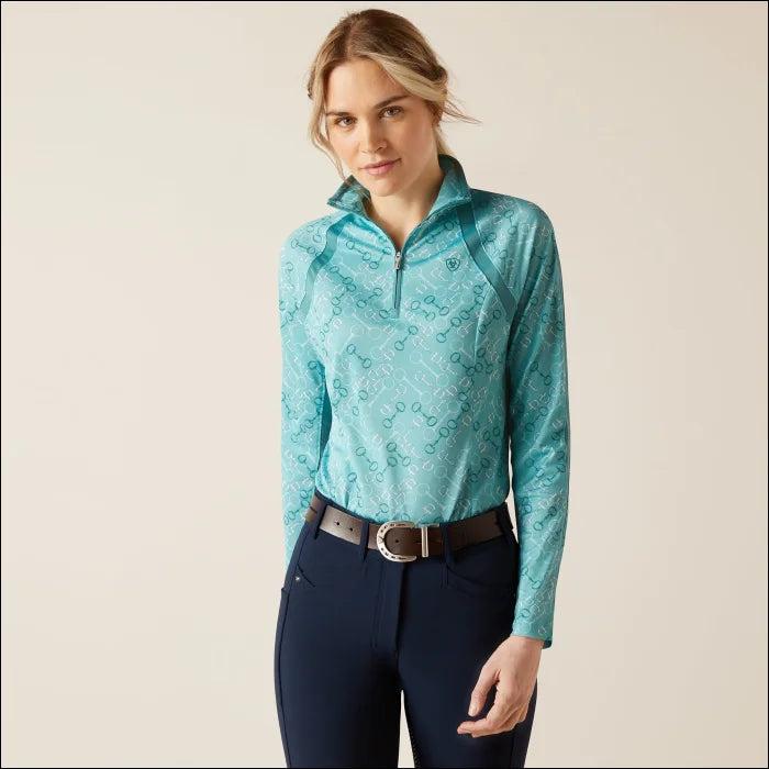 Ariat Women's Sunstopper 3.0 Long Sleeve Baselayer - Marine Blue Bit