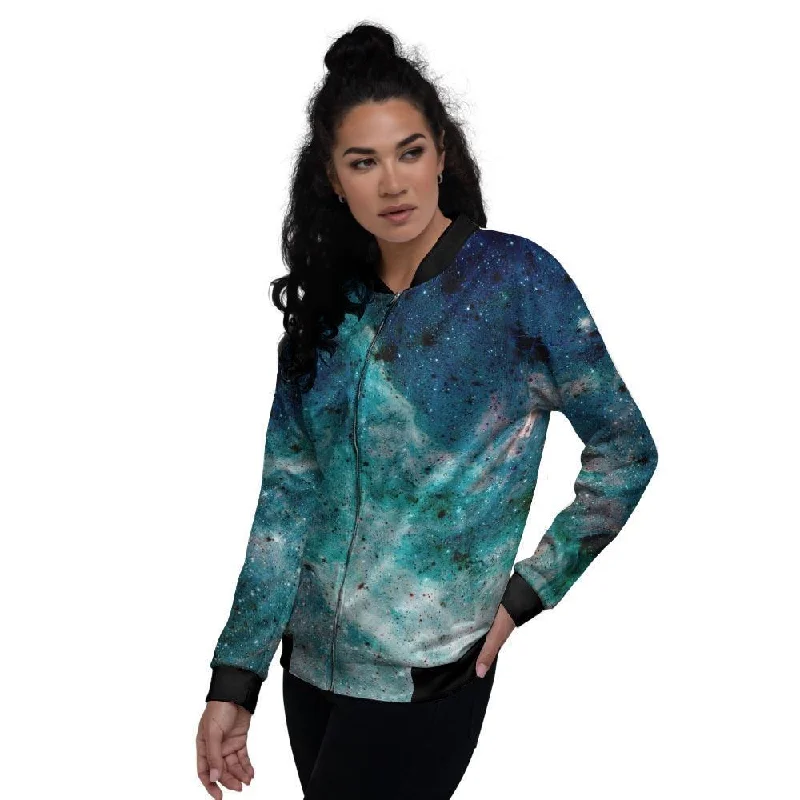 Blue Galaxy Space Women's Bomber Jacket