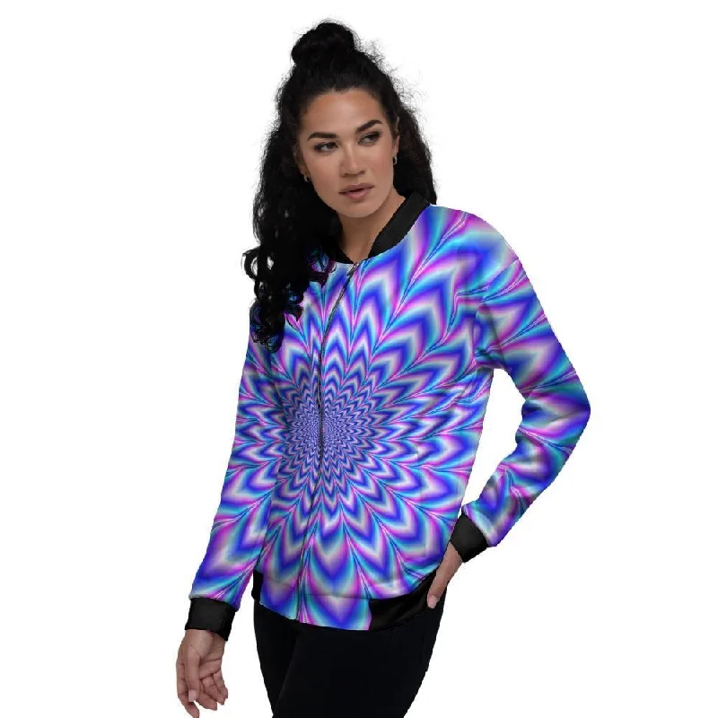 Blue Optical illusion Women's Bomber Jacket