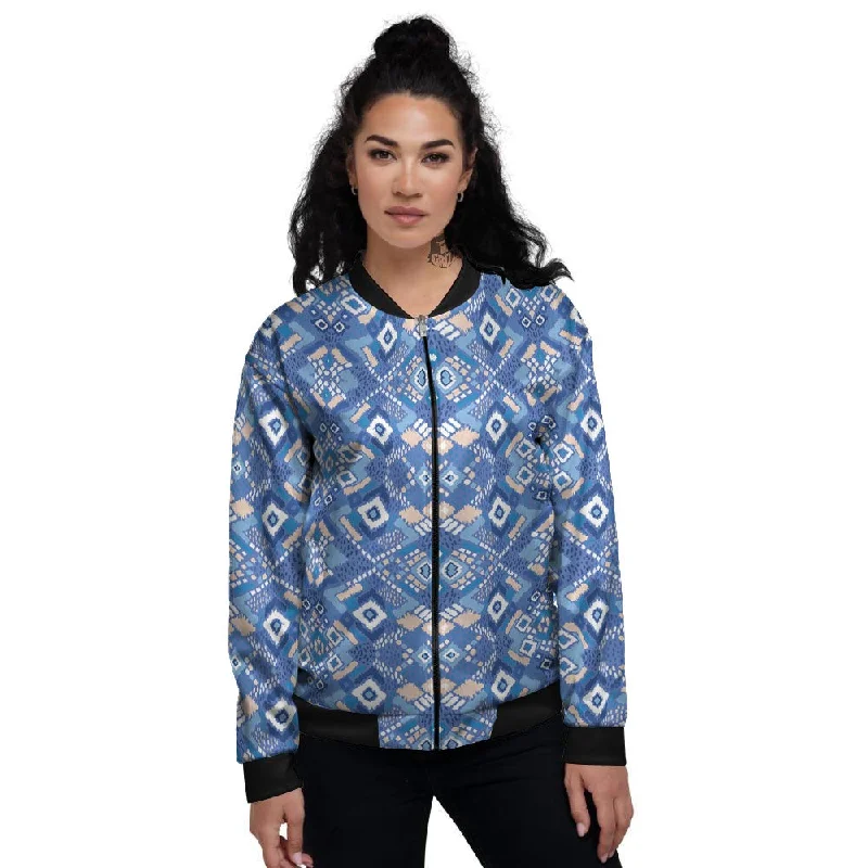 Bohemian Native Tribal Print Pattern Women's Bomber Jacket