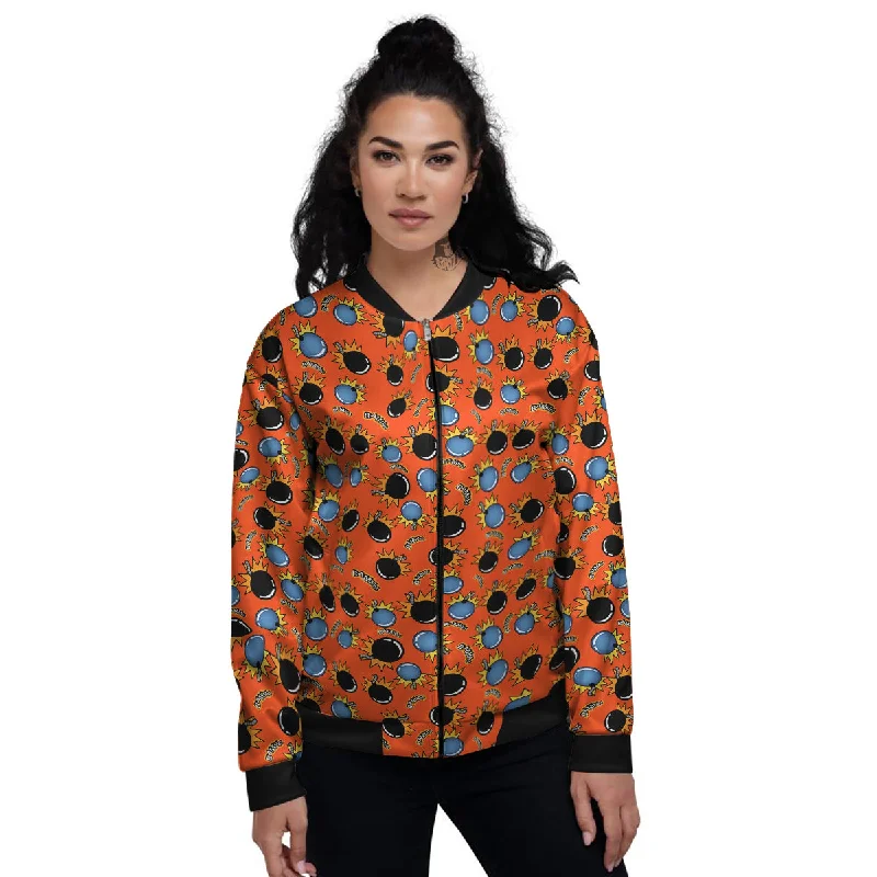 Bomb Bamm Print Pattern Women's Bomber Jacket