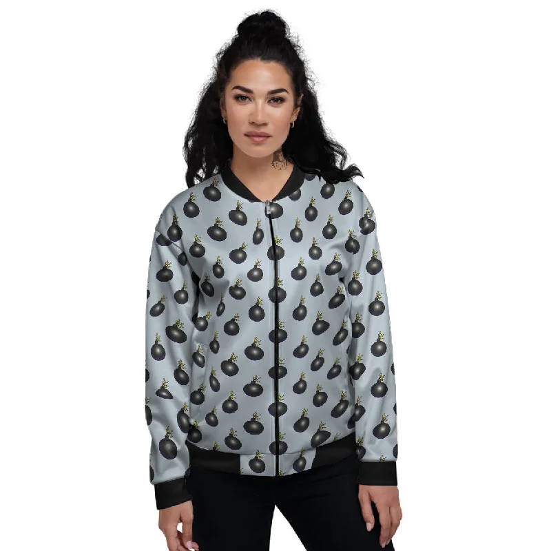 Bomb Vintage Print Pattern Women's Bomber Jacket