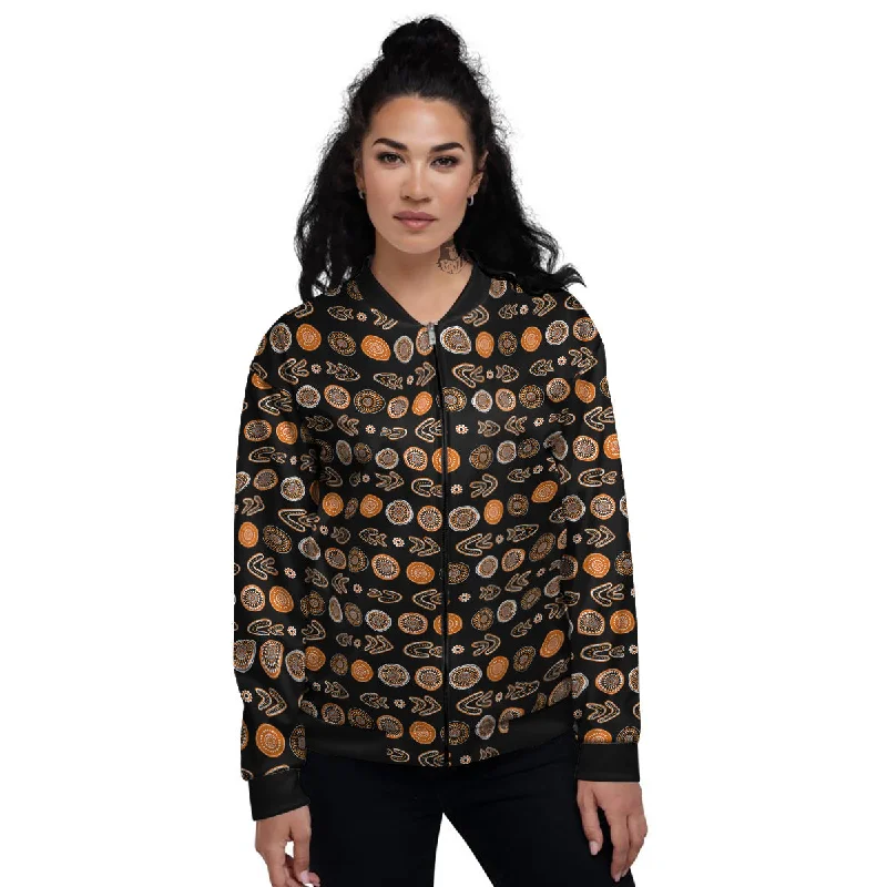 Boomerang Aboriginal Print Pattern Women's Bomber Jacket