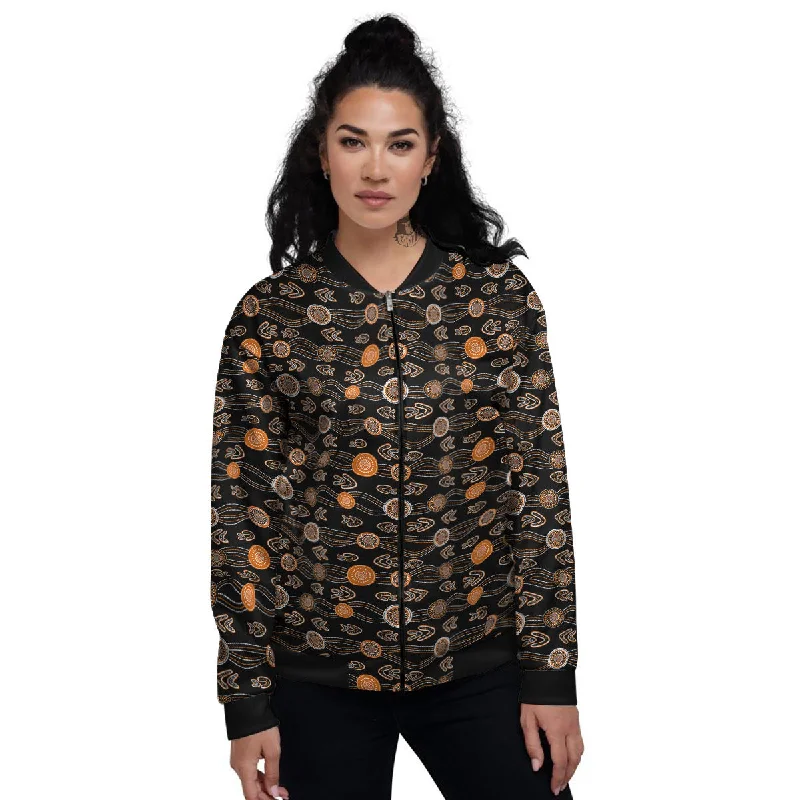 Boomerang Dot Aboriginal Print Women's Bomber Jacket