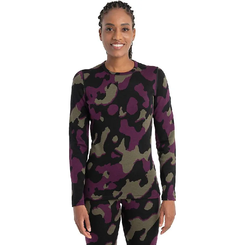 Icebreaker Women's Merino 260 Vertex Crewe Natural Camo LS Top