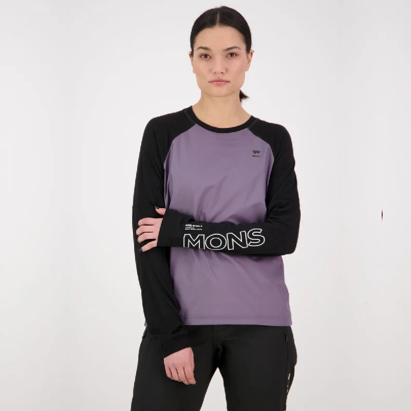 Mons Royale - Women's Tarn Merino Shift Wind Jersey - Shark / Black