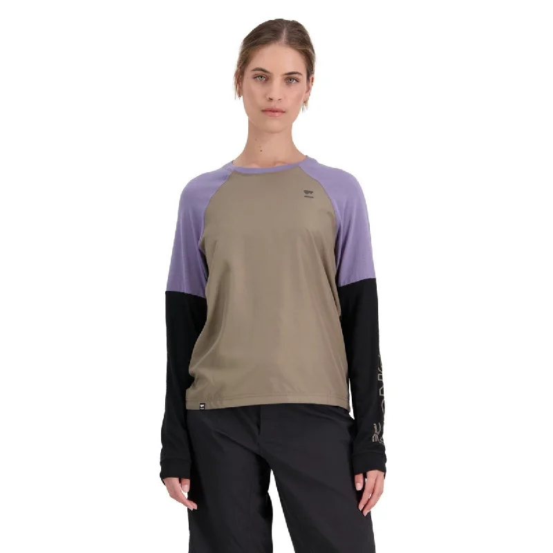 Mons Royale Women's Tarn Merino Shift Wind Jersey - Walnut / Black / Thistle