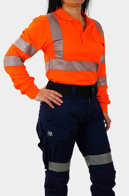 Nighthawk Hi-Vis Work Polo Orange Ladies