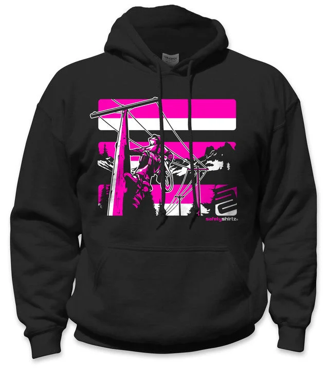 SafetyShirtz - Lineman Safety Hoodie - Pink/Black