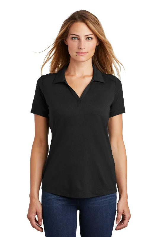 Sport-Tek Womens Moisture Wicking Short Sleeve Polo Shirt - Black