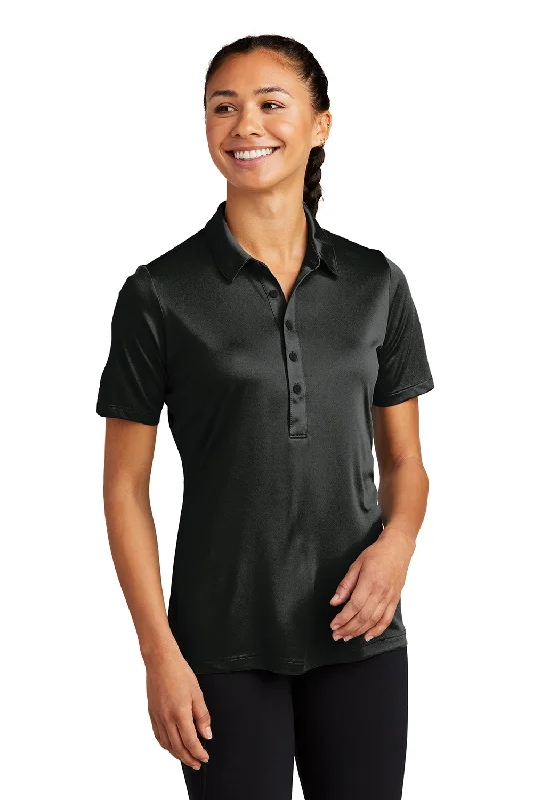 Sport-Tek Womens Moisture Wicking Short Sleeve Polo Shirt - Black