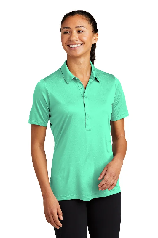 Sport-Tek Womens Moisture Wicking Short Sleeve Polo Shirt - Bright Seafoam Green