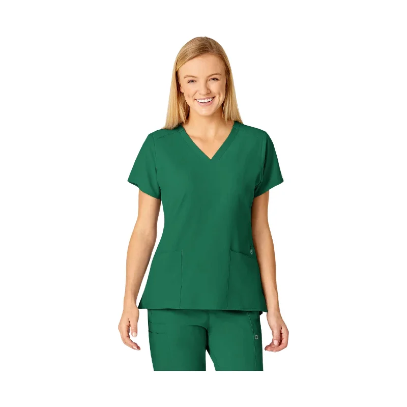 WonderWink Women's Flex Back Fashion V Neck Scrub Top - Hunter Green