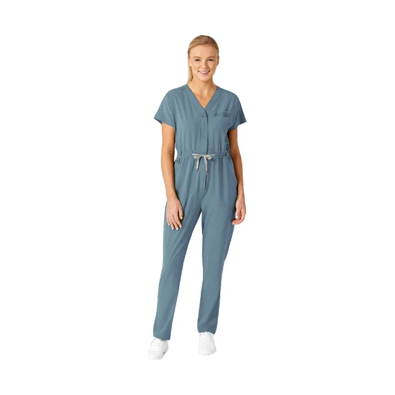 WonderWink Women's Zip Front Jumpsuit - Elmental Blue - ONLINE STORE CREDIT/EXCHANGE ONLY