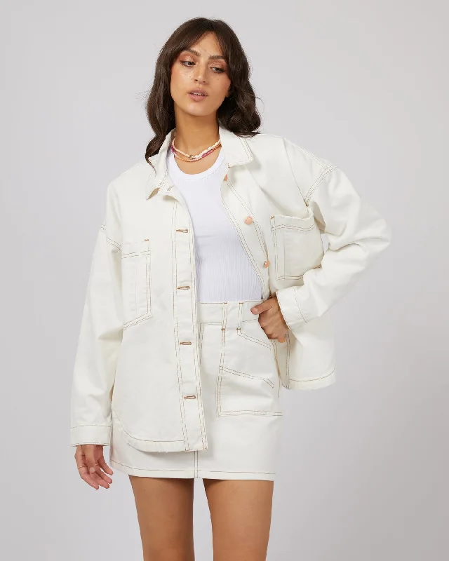 All About Eve Coco Denim Shacket - Vintage White - Vintage White