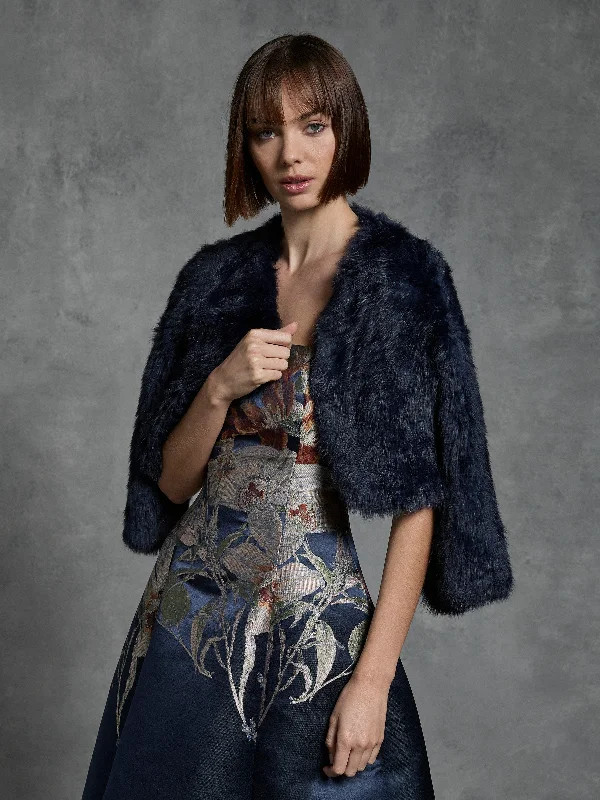 Fur Bolero - Navy