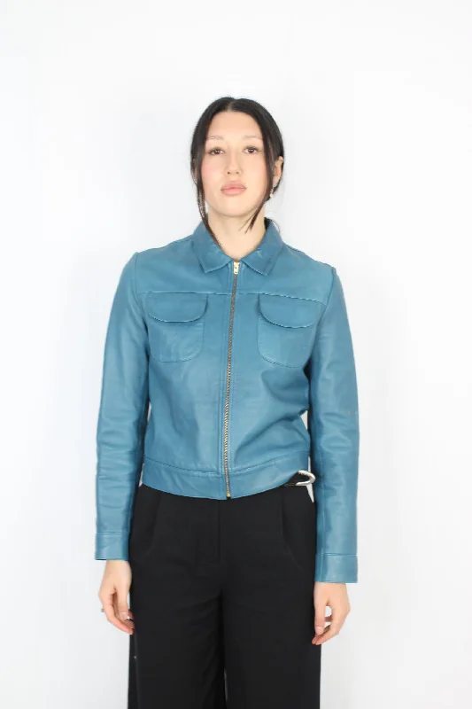 Kate Sylvester - Teal Leather Jacket