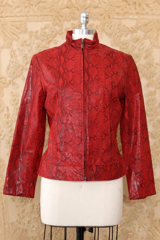 Scarlet Snakeskin Suede Jacket S/M