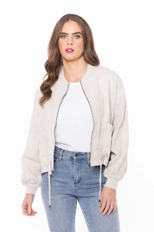 Seeking Lola Keen Jacket - Oatmeal Linen