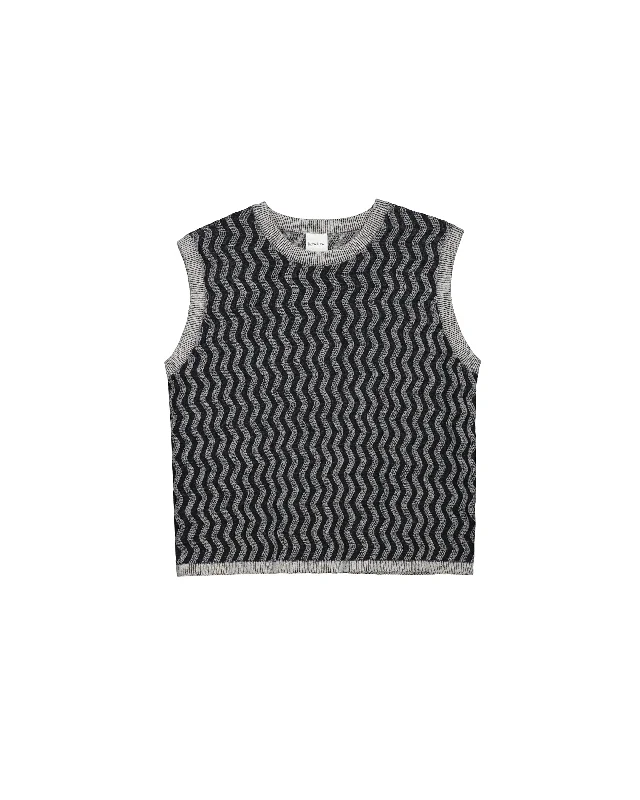 Zig Zag Singlet - Shadow Marle