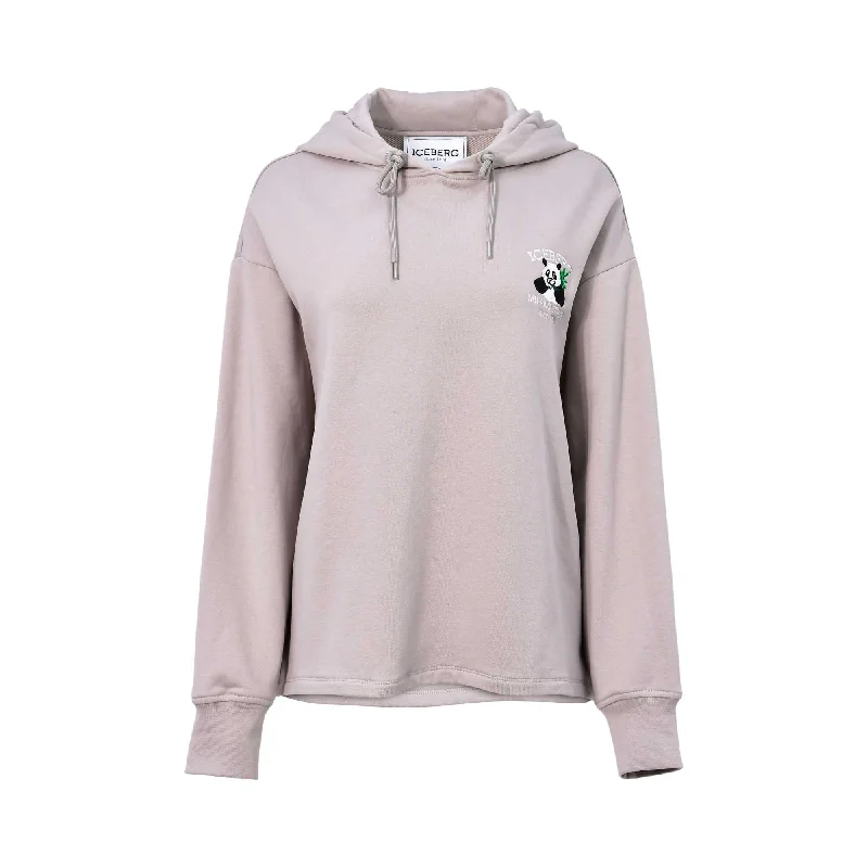 Iceberg Ladies Beige Hoodie with Panda Embroidery