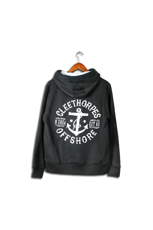 Cleethorpes- Black Zipped Hoody - Offshore