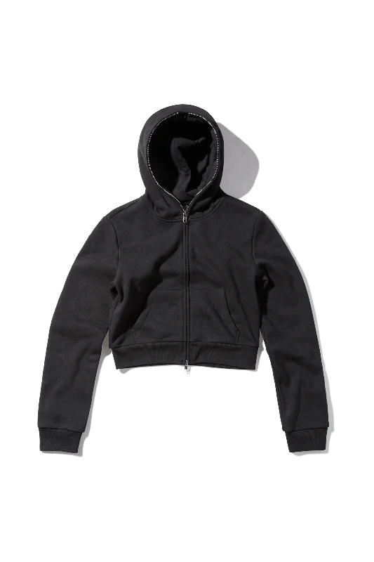 Cropped Full Zip Body Bag Hoodie