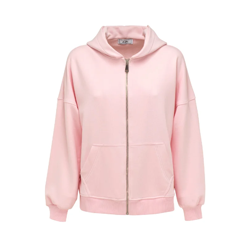 Jijil Women's Light Pink Sweatshirt With Hoodie