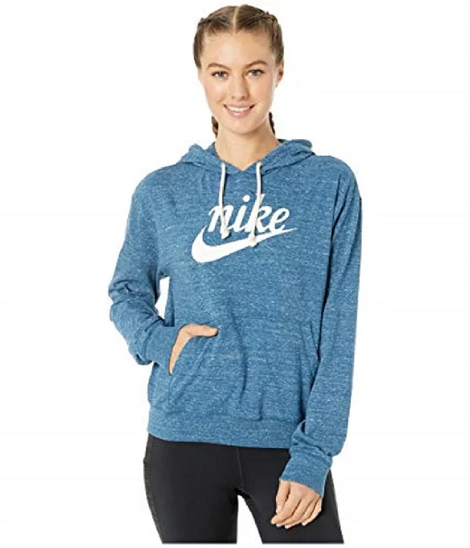 Nike Women's Sportswear Gym Vintage Logo Hoodie, Blue/(Sail), S