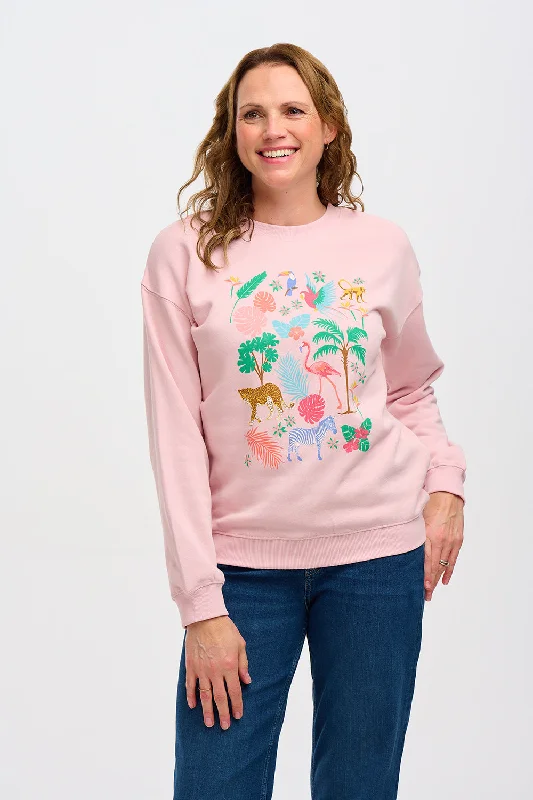 Sugarhill - Noah Sweatshirt -  Peach, Tropical Safari