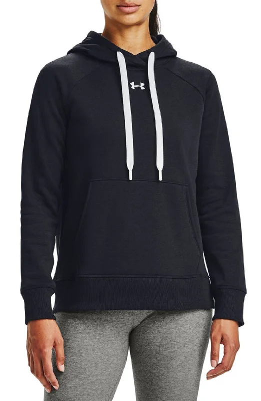 Under Armour Women's Rival Fleece HB Hoodie, Black, XXL